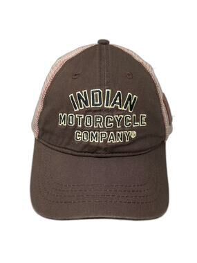 Indian Motorcycle Company Brown One Size Trucker Hat Mesh Snapback Patch Cap